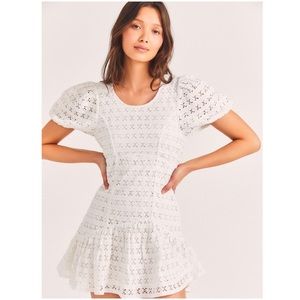 LOVESHACKFANCY Apollo Lace Dress in Antique White
